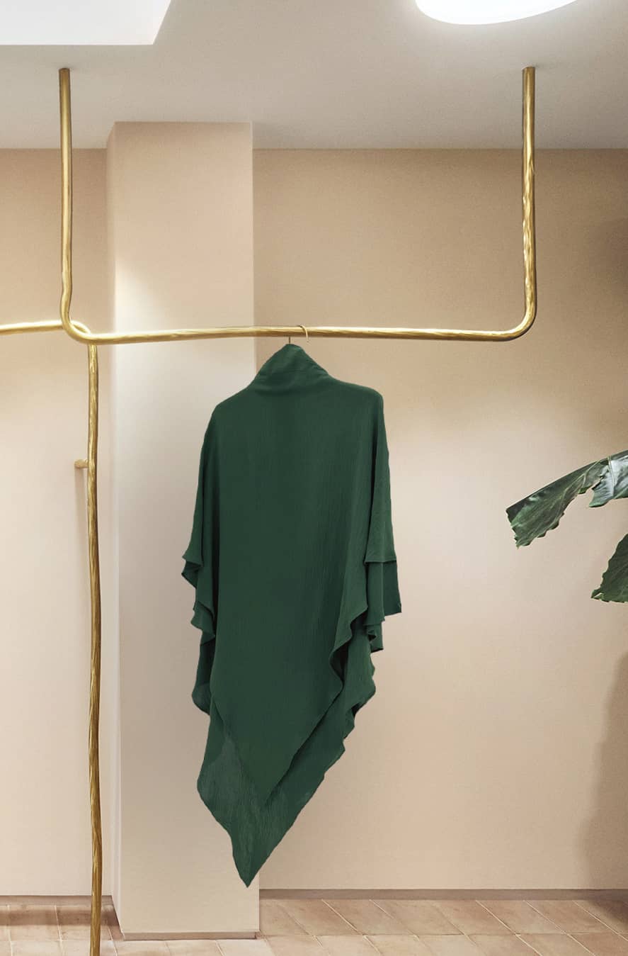 Polyester Two Layers Khimar - Green