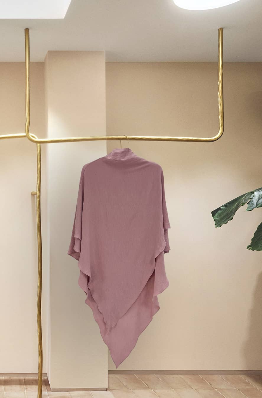 Polyester Two Layers Khimar-LightPink