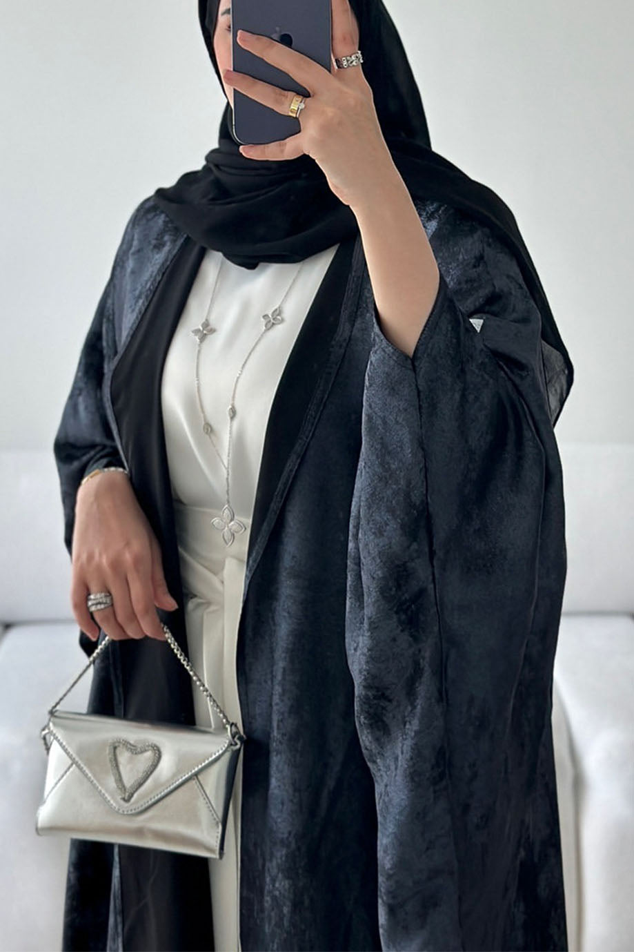 Lumira Elegant Open Abaya 796 – Black