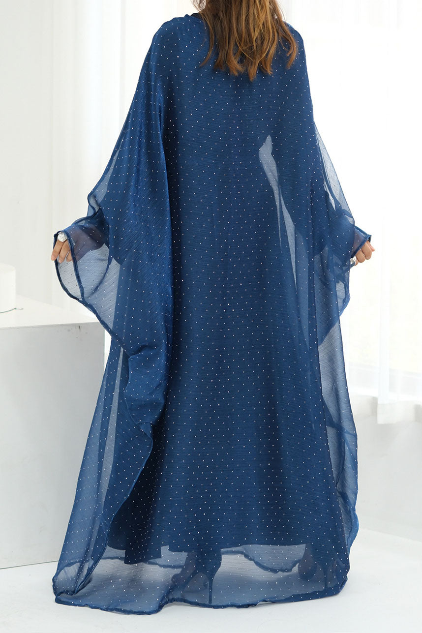 Aria Rhinestone-Embellished Elegant Dress 1045 – Dark Blue