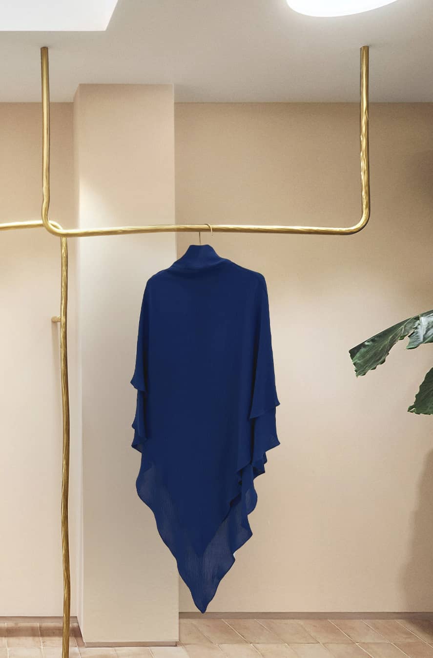Polyester Two Layers Khimar - Navy