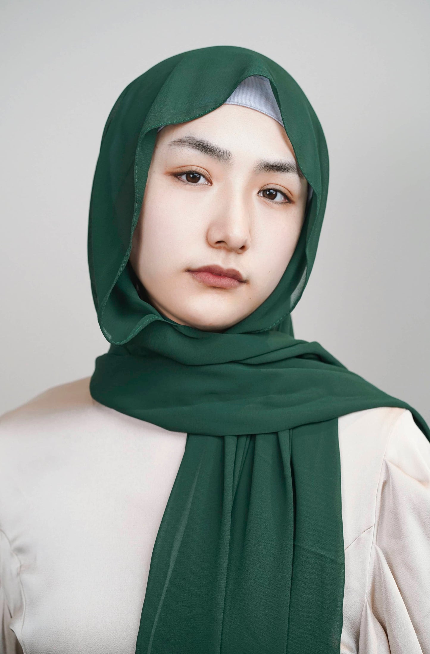 Plain Chiffon Hijab - Dark green