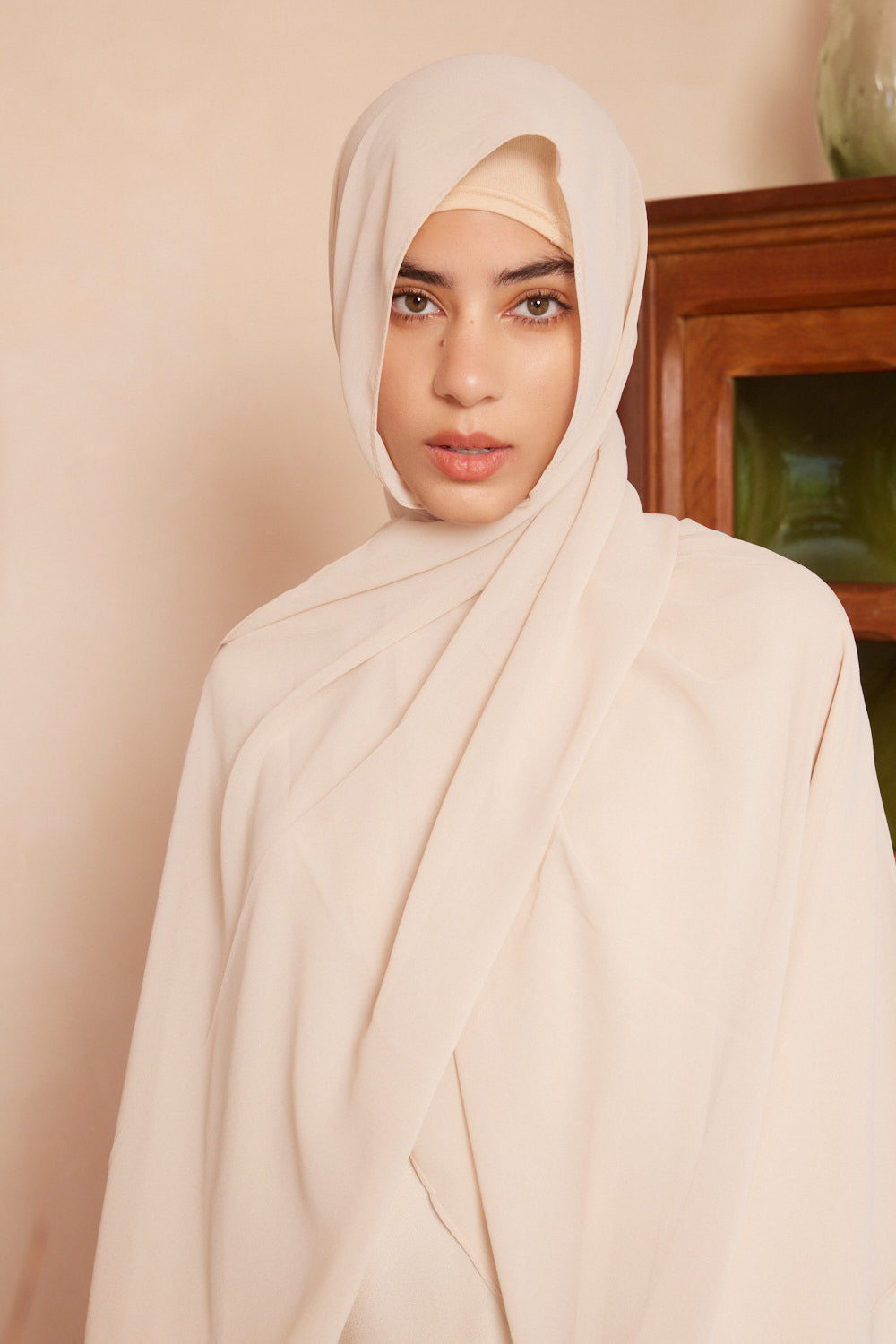 Plain Chiffon Hijab -Beige