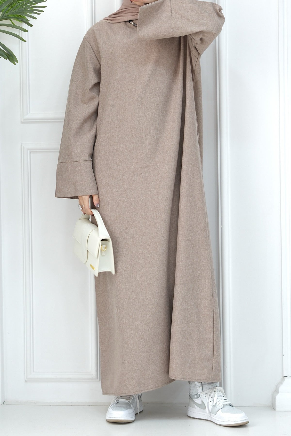 Hasan Polyester Oversize Casual Abaya 715 - Khaki