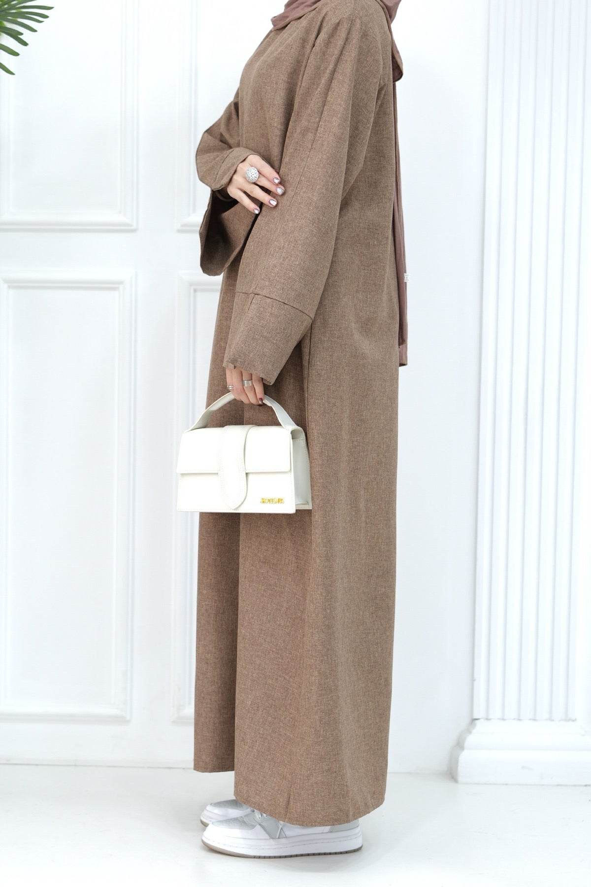 Hasan Polyester Oversize Casual Abaya 715 - Coffee