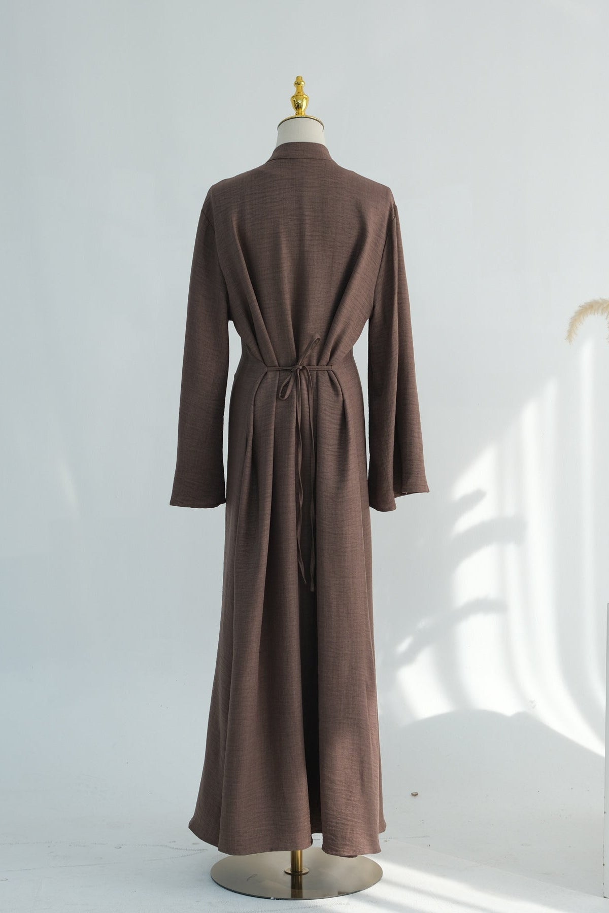 Sereen Inner Dress with Open Abaya 2-Piece Set 1124-Mocha