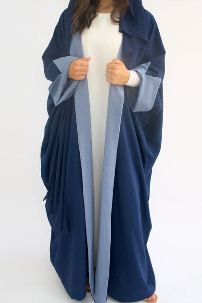 Celira Reversible Elegant Open Abaya Cardigan 736 – Blue