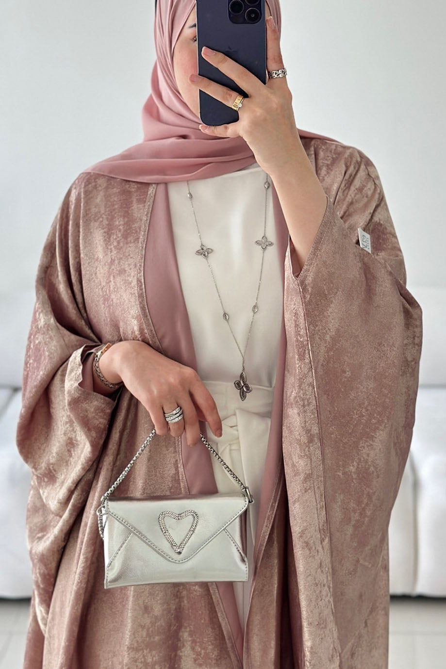 Lumira Elegant Open Abaya 796 –  Pink