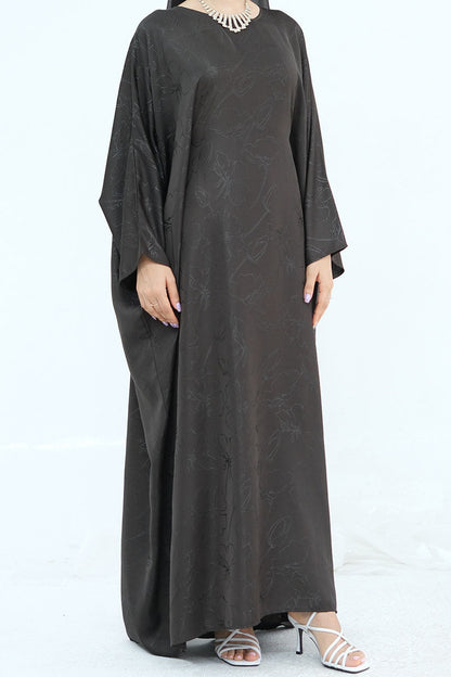 Horizon Subtle-Pattern Elegant  Abaya LRDB005 – Coffee