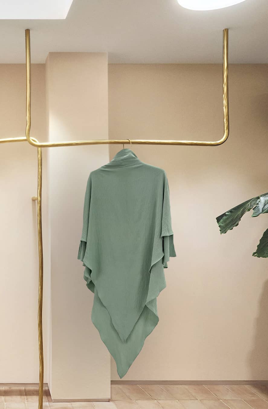 Polyester Two Layers Khimar - MediumAquaMarine