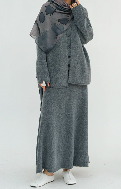 Hearth Soft-Knit Modest Three-Piece Set 010 – Charcoal Grey