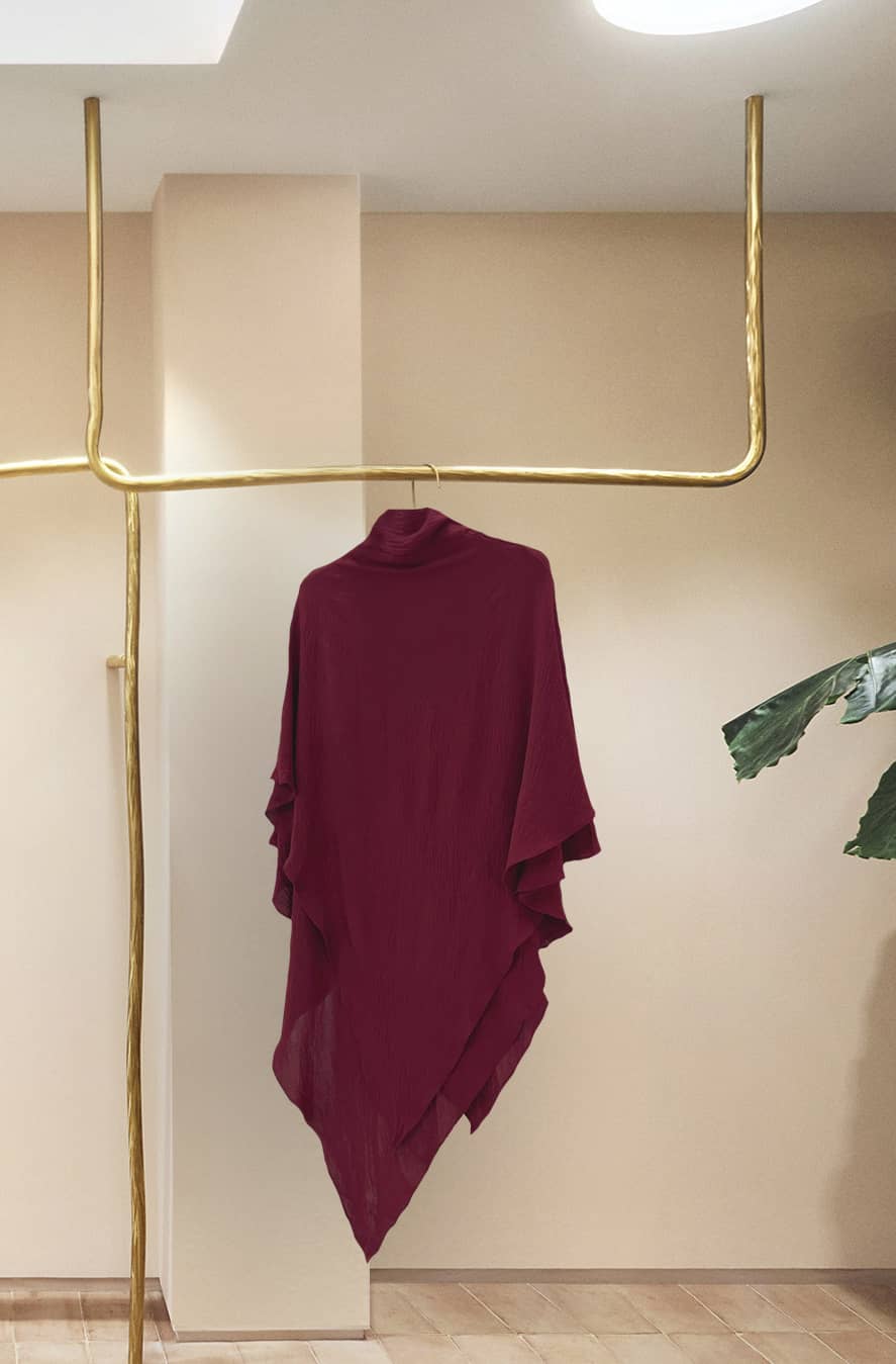 Polyester Two Layers Khimar - Maroon