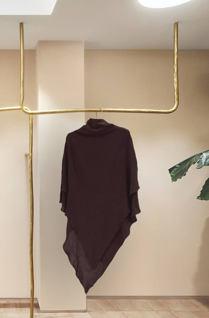 Polyester Two Layers Khimar - SaddleBrown