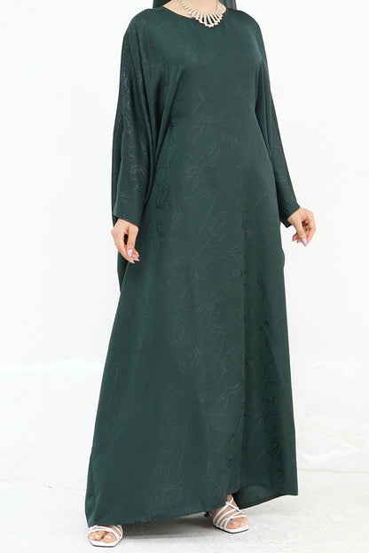 Horizon Subtle-Pattern Elegant  Abaya LRDB005 – Green