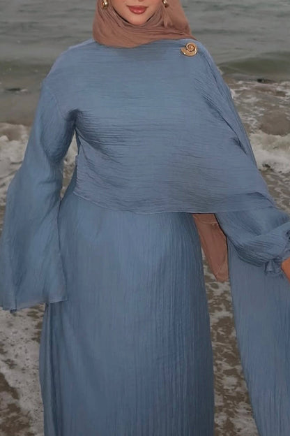 Serenne Double-Layer Elegant Modest Dress 1088 – Blue