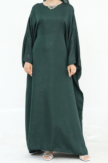 Horizon Subtle-Pattern Elegant  Abaya LRDB005 – Green