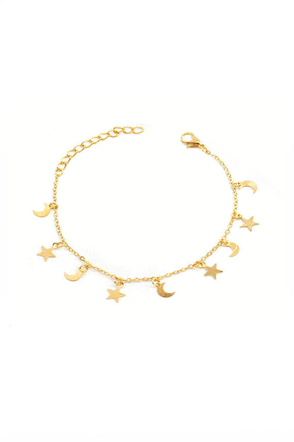 Moon & Stars Design Celestial Charms Bracelet