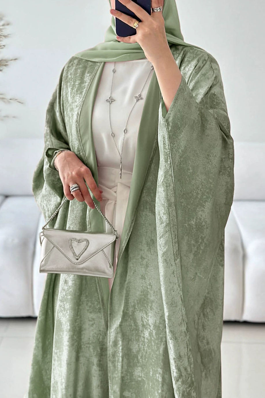 Lumira Elegant Open Abaya 796 –  Green