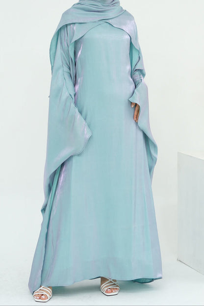Solenne Pearl-Sheen Elegant  Abaya 1028 – Aqua Mint