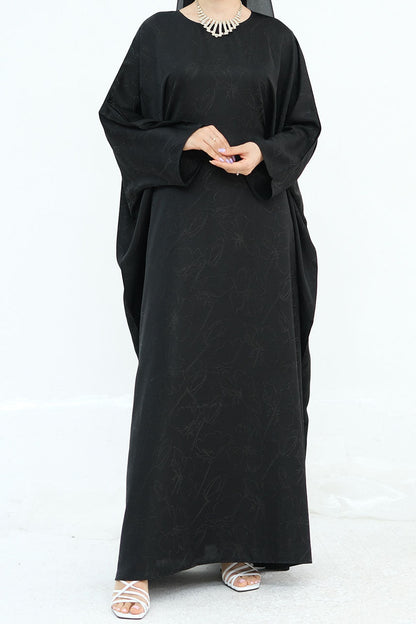 Horizon Subtle-Pattern Elegant  Abaya LRDB005 – Black