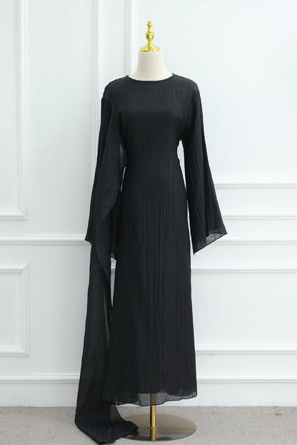 Serenne Double-Layer Elegant Modest Dress 1088 – Black