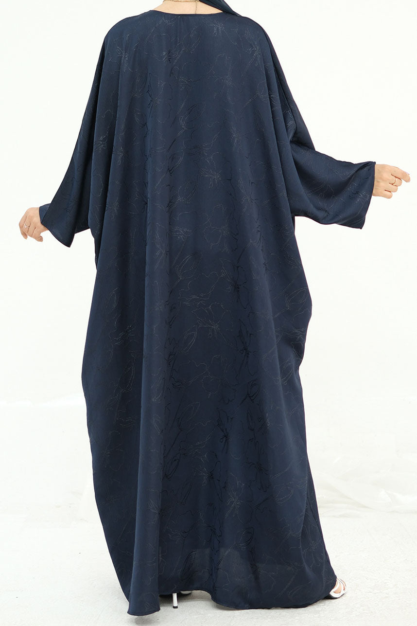 Horizon Subtle-Pattern Elegant  Abaya LRDB005 – Blue