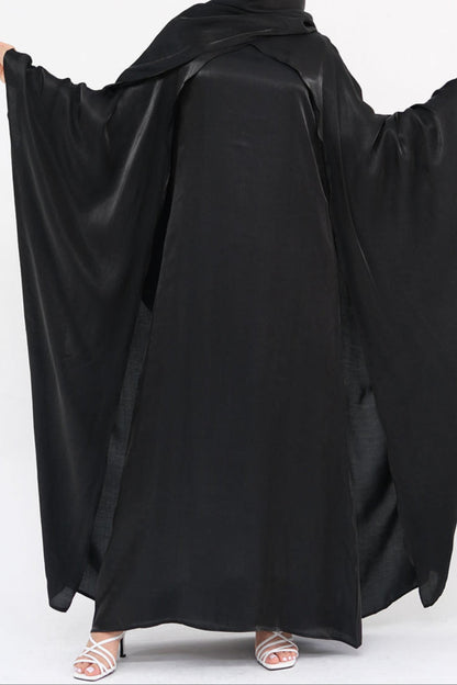 Solenne Pearl-Sheen Elegant  Abaya 1028 – Classic Black
