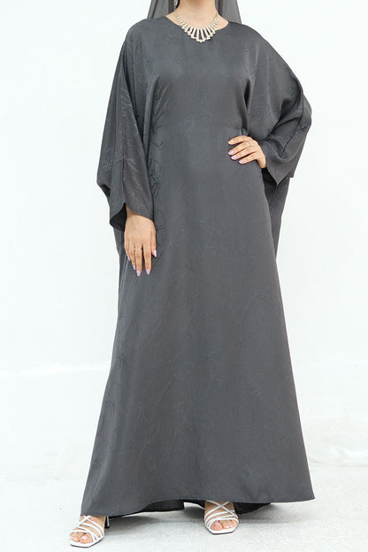 Horizon Subtle-Pattern Elegant  Abaya LRDB005 – Gray
