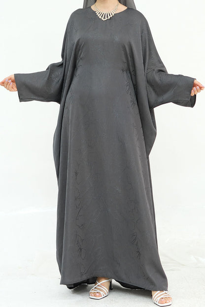 Horizon Subtle-Pattern Elegant  Abaya LRDB005 – Gray