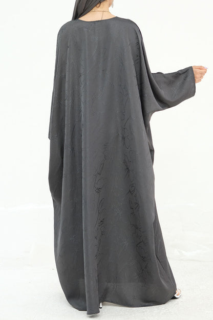 Horizon Subtle-Pattern Elegant  Abaya LRDB005 – Gray