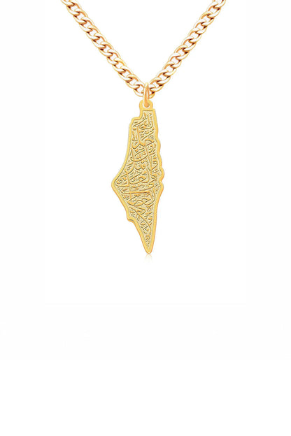 Palestine Map Outline Necklace