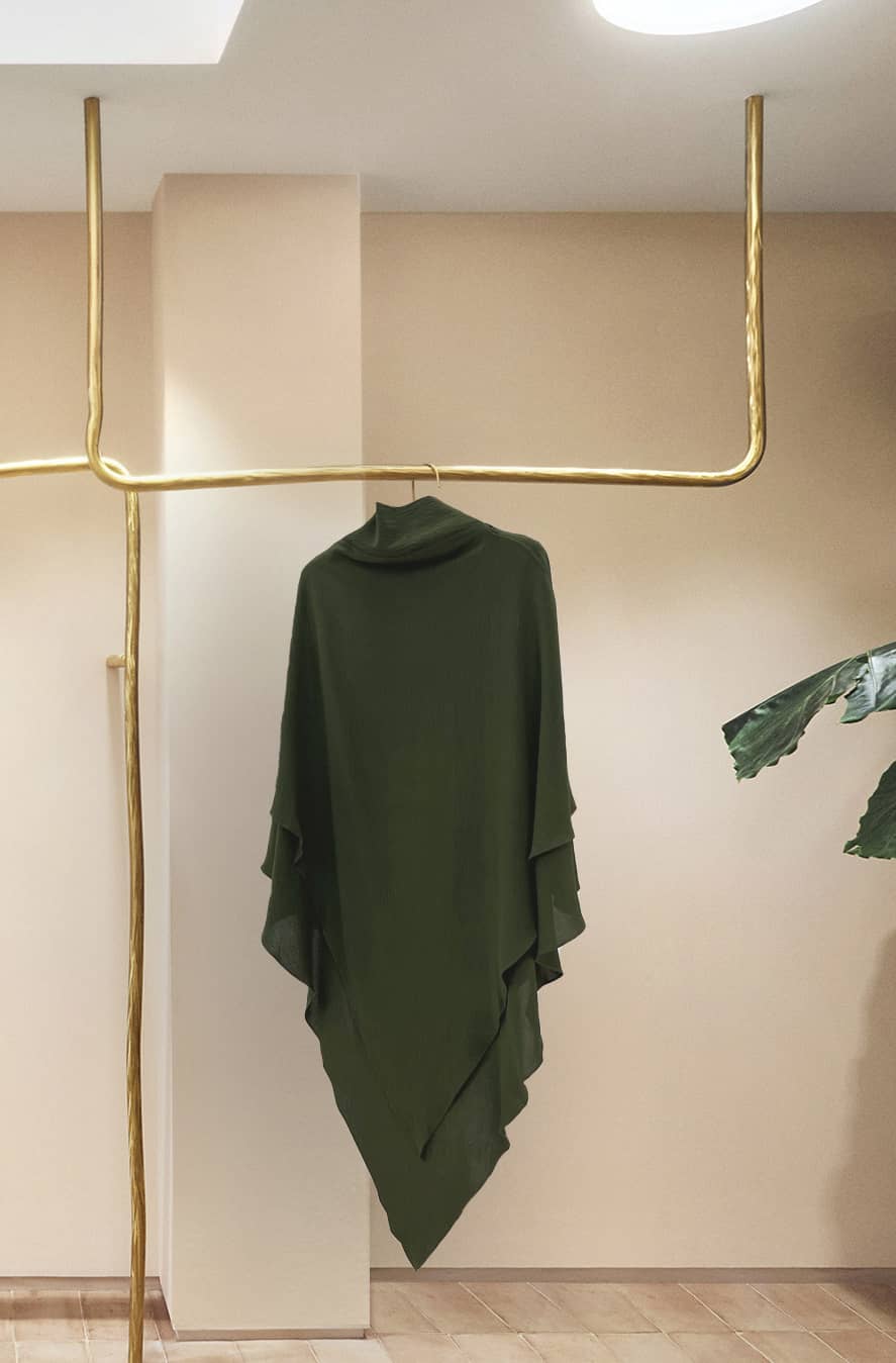 Polyester Two Layers Khimar - Army Green
