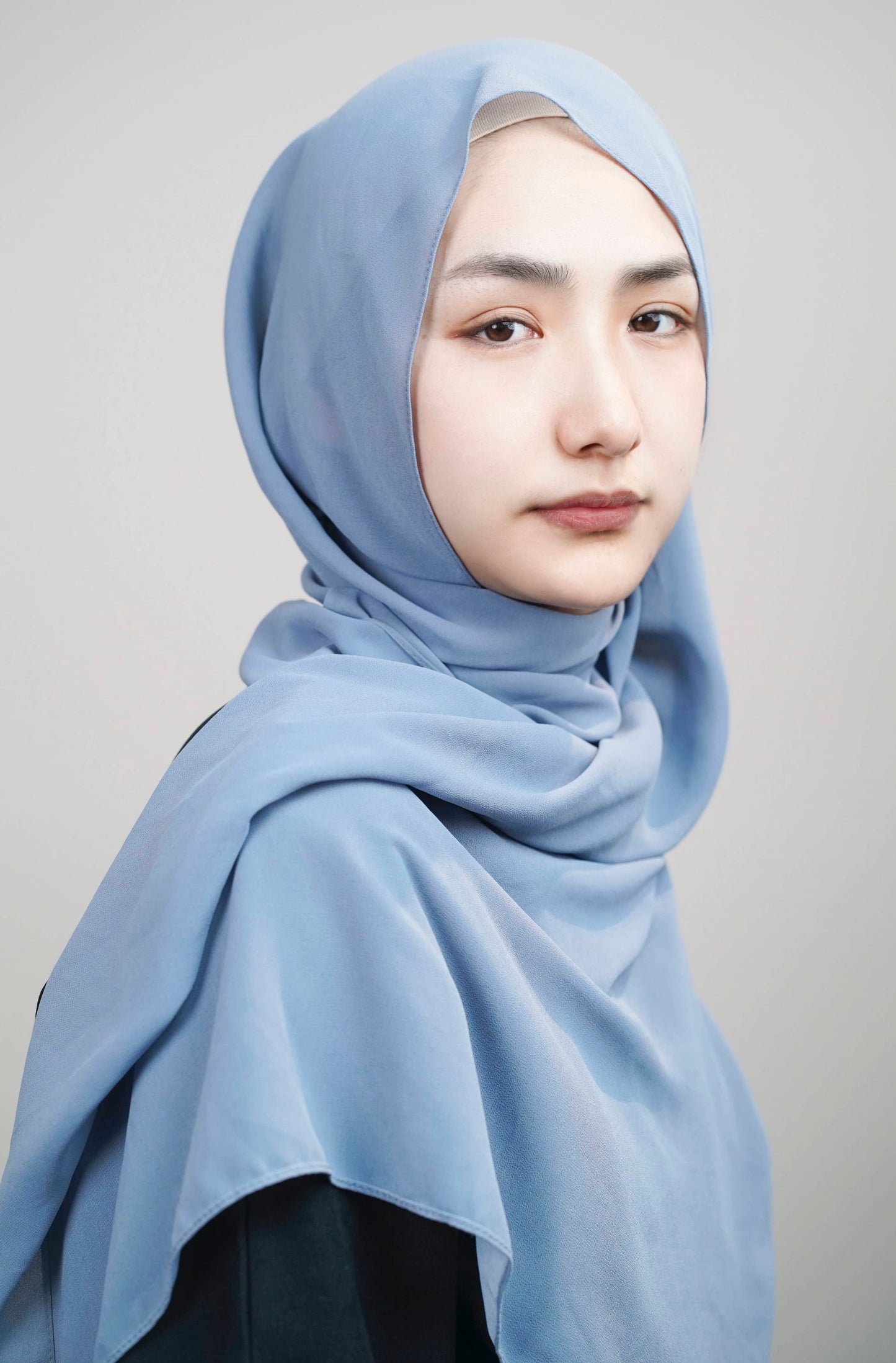 Plain Chiffon Hijab -Blue