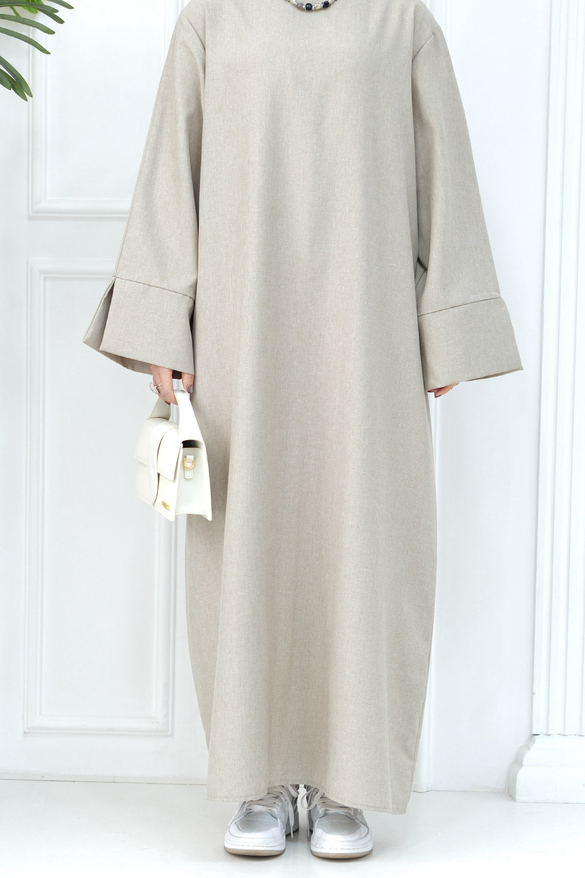 Hasan Polyester Oversize Casual Abaya 715 - Taro
