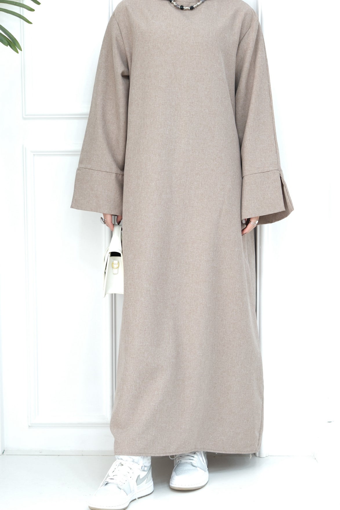 Hasan Polyester Oversize Casual Abaya 715 - Khaki