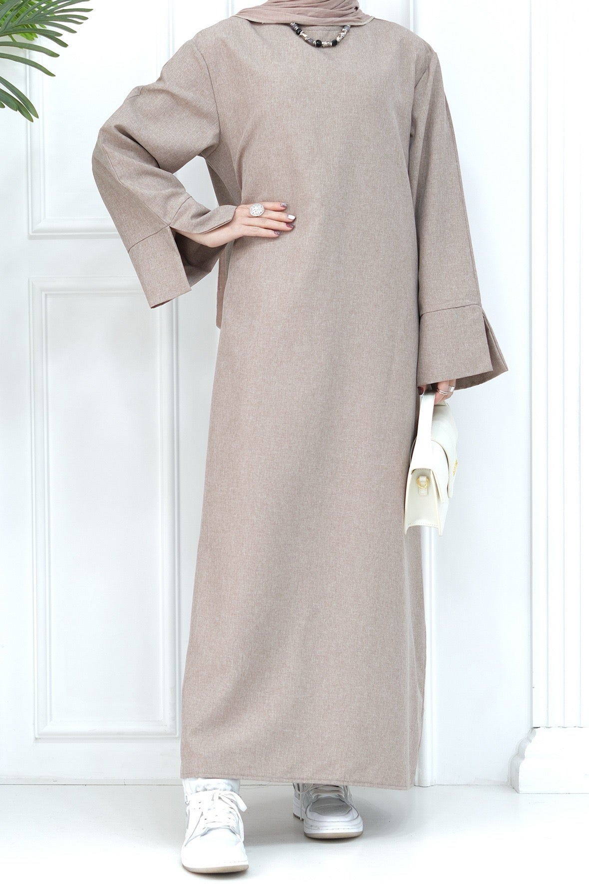Hasan Polyester Oversize Casual Abaya 715 - Khaki