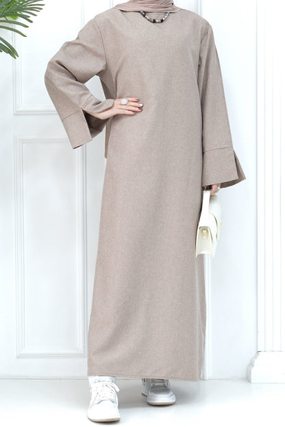 Hasan Polyester Oversize Casual Abaya 715 - Khaki