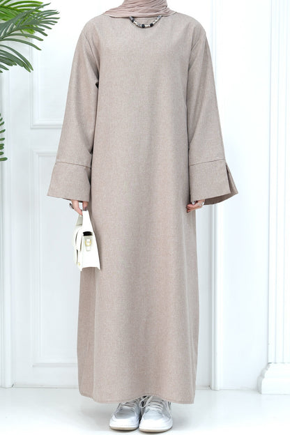 Hasan Polyester Oversize Casual Abaya 715 - Khaki