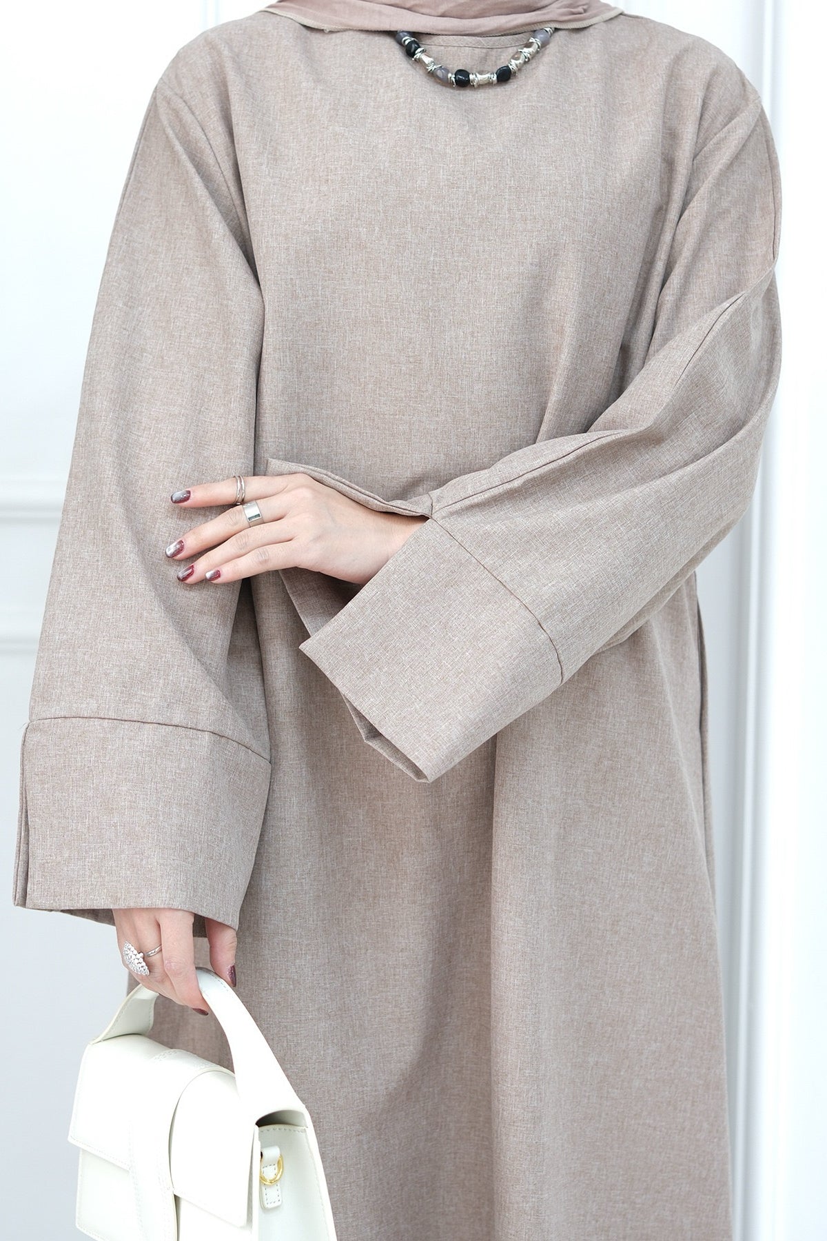 Hasan Polyester Oversize Casual Abaya 715 - Khaki