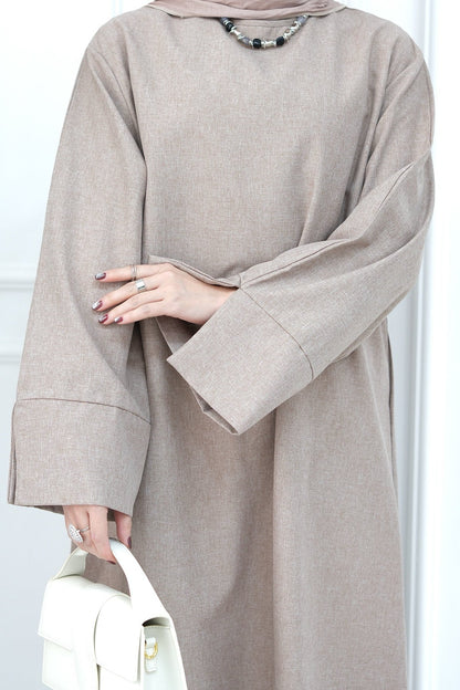 Hasan Polyester Oversize Casual Abaya 715 - Khaki