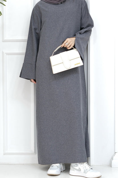 Hasan Polyester Oversize Casual Abaya 715 - Dark Grey