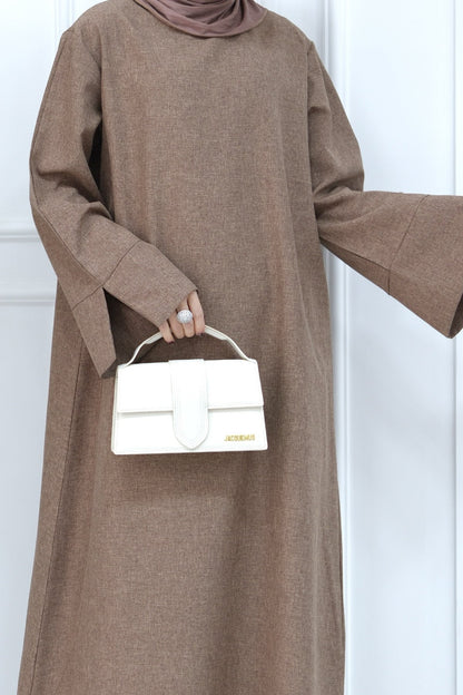 Hasan Polyester Oversize Casual Abaya 715 - Coffee