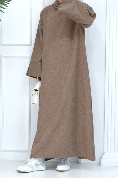 Hasan Polyester Oversize Casual Abaya 715 - Coffee