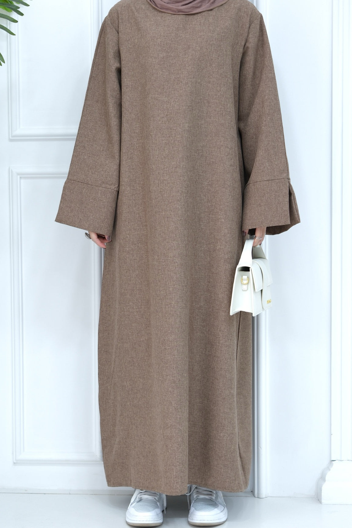 Hasan Polyester Oversize Casual Abaya 715 - Coffee