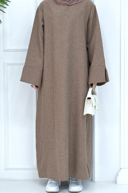 Hasan Polyester Oversize Casual Abaya 715 - Coffee