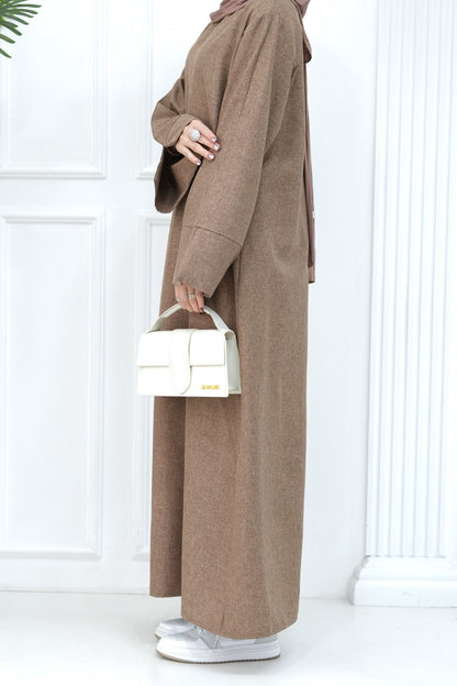 Hasan Polyester Oversize Casual Abaya 715 - Coffee