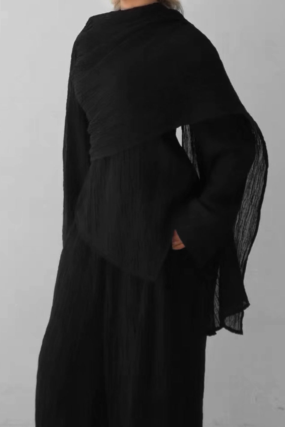 Samar 2-Piece Modest Matching Top + Pants Set 1034 - Black