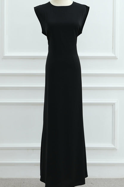 Meher Solid Nida Sleeveless Inner Abaya 1003 - Black