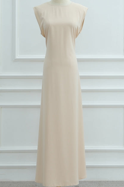 Meher Solid Nida Sleeveless Inner Abaya 1003 - Apricot