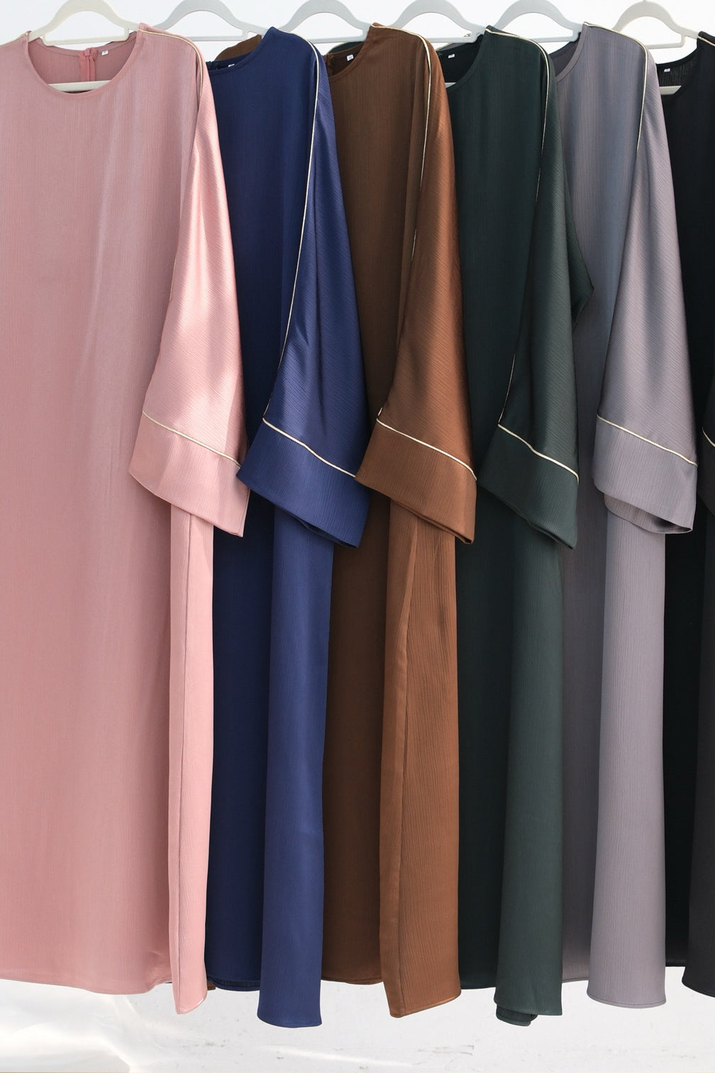 Inaya Trimmed Maxi Dress Abaya 937 - Pink